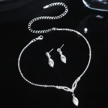 Imagem de Conjuntos de joias de formatura de prata, colar de strass para noivas, pulseiras, joias de casamento para dama de honra, acessórios formais para casamento, presentes de Natal, presentes de amizade