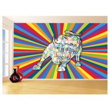 Imagem de Papel De Parede 3D Animais Pop Art Touro Bull 3,5M Pxa188 - Você Decor
