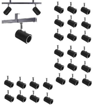 Imagem de Kit 26 Spot Trilho Perfilado Eletro calha Par20 Bulbo OL8 - Hiperlight