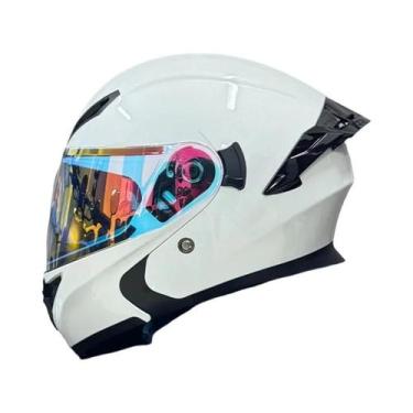 Imagem de Capacete De Motocicleta Unissex Aprovado Pelo DOT Com Visor Duplo Prot