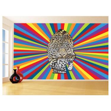 Imagem de Papel De Parede 3D Animais Pop Art Onça Pintada 3,5M Pxa87 - Você Deco