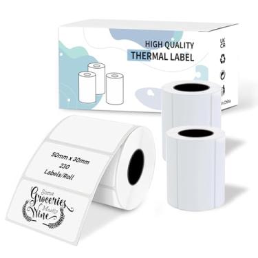 Imagem de 3 rolos de etiquetas térmicas para etiquetadoras NDYIN N20, 50 x 30 mm, 230 etiquetas/rolo