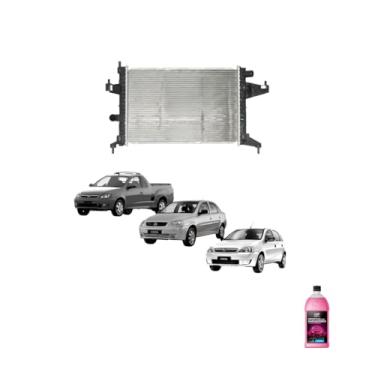Imagem de Kit Radiador GM Corsa 2002 Montana 1.8 2003 com Aditivo Rosa 1L