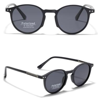 Imagem de VFDHN Óculos de Sol Redondos Retrô Feminino UV400 TR90 Polarizado para Homens Dirigir Acetato CP (5)