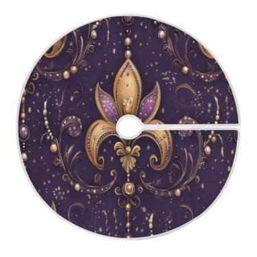 Imagem de Blueangle Saia de árvore de carnaval de 118 cm saia de poliéster macio para decoração de carnaval (344)