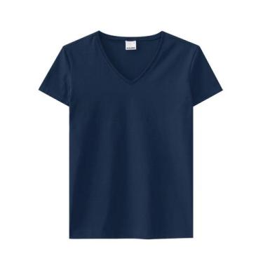 Imagem de Camiseta feminina malwee 1000047373, Azul marinho, XGG