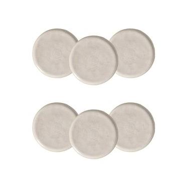 Imagem de Conjunto de Pratos Rasos Porto Brasil Bio Latte Off White 29cm – 6 Peças