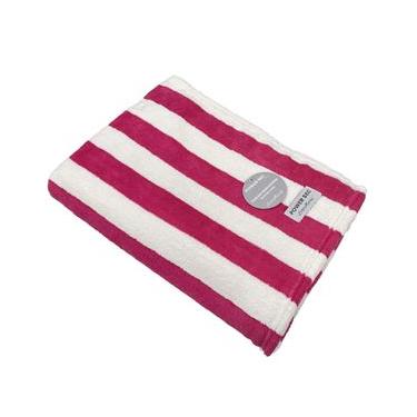 Imagem de Toalha De Praia Power Sec Listrada Rosa 80X150cm - Laço Home Rosa