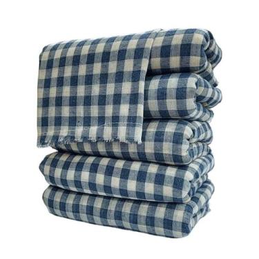 Imagem de Kit 5 Panos De Chão Grande Xadrez Limpeza Reforçado Tamanho 75x45 Saco