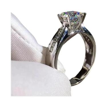 Imagem de Anel De Casamento Feminino De Luxo Em Prata/Ouro Rosê Com Zircônia Cúb