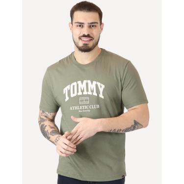 Imagem de Camiseta Tommy Jeans Masculina Regular Athletic Club Verde Militar-Masculino