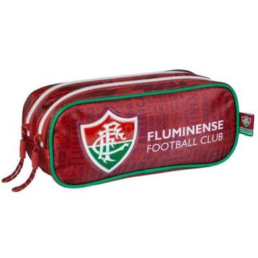 Imagem de Estojo Duplo Fluminense Meninos Esportivo Infantil Oficial Cor:Grená, 