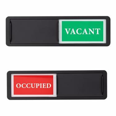 Imagem de Placa de porta ocupada vazia, indicador de status de sala deslizante, sinal de privacidade para escritório, banheiro, sala de conferências, casa, hotel, hospital (preto)