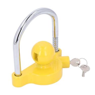 Imagem de Garosa Trava de Bola de Engate de Reboque, 11 Posições de Travamento Trava de Engate Em Forma de U de Ajuste Universal para Carruagens de Reboques de Campistas, de Segurança de Acoplador Antirroubo