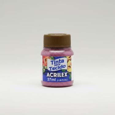 Imagem de Tinta para Tecido Glitter Acrilex 37ml Rose 214 | Brilho Intenso, Fixação Duradoura, Alta Cobertura e Resistência às Lavagens para Customização e Artesanato