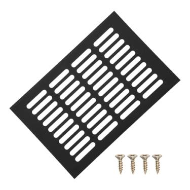 Imagem de PATIKIL Tampa de ventilação de porta de 22 x 15 cm, capa de ventilação de grade de alumínio com parafusos de montagem para porta de teto de armário de guarda-roupa, preta