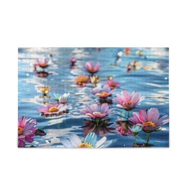 Imagem de WELLDAY Quebra-cabeça flores na água 1000 peças grande jogo de arte para adultos adolescentes