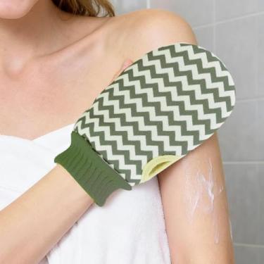 Imagem de Luva esfoliante de banho para esfregar o corpo, macia e suave, perfeita para limpeza profunda e relaxamento, luva de chuveiro para todos os tipos de pele