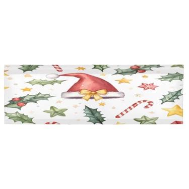 Imagem de CEBUGI Cortina blackout para janela – Cortinas de proteção de privacidade para cozinha/banheiro/sala de estar/lavanderia (137 x 45 cm, 1 painel, estampa de Natal em aquarela)