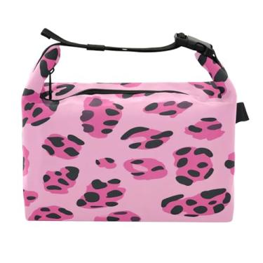 Imagem de STAYTOP Linda lancheira com estampa de leopardo com fivela de alça, lancheira isolada para meninos e meninas, lancheira térmica para trabalho escolar