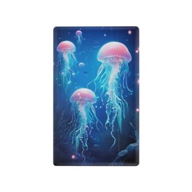 Imagem de Wassud Placa de cobertura para interruptor de luz, 1 capa de tomada em branco, placa de parede, linda água-viva, decoração de casa, sala de estar, quarto, decoração