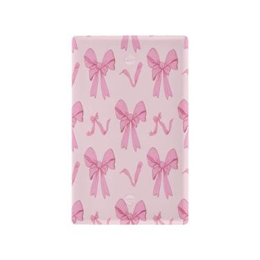 Imagem de Wassud Placa decorativa para interruptor de luz com laços fofos, placas de parede para tomadas elétricas de escritório em casa em branco