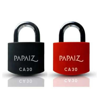 Imagem de Kit com 2 Cadeados em Alumínio 30 mm CA30 – Preto e Vermelho, Alta Resistência e Uso Versátil