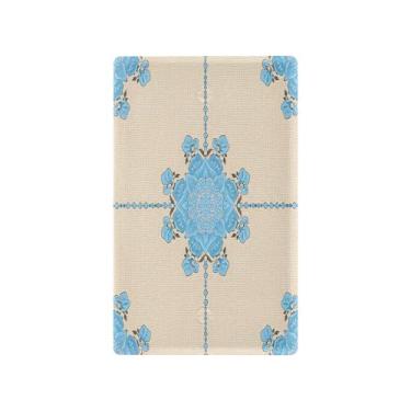 Imagem de Wassud Placa de cobertura de interruptor de luz azul claro floral decorativa para tomadas elétricas placa de parede em branco 11,53 x 7,76 cm