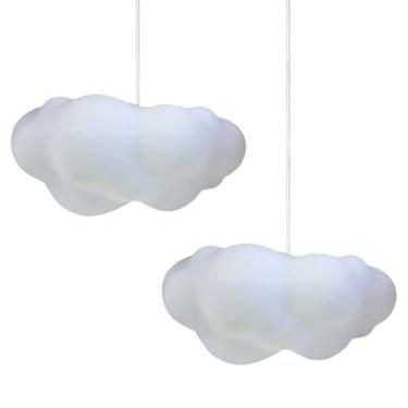 Imagem de Kit 2 Luminárias Pendentes de Nuvem Branca Decoração Quarto Infantil Oficial