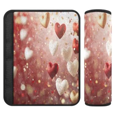 Imagem de Burbuja Capa para cinto de segurança de carro com balão coração dos namorados protetor de cinto de segurança macio confortável para alça de ombro de assento de carro, 1 par médio