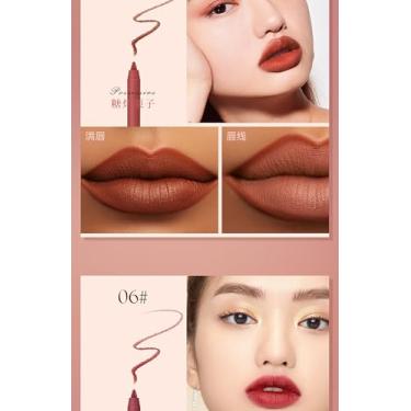 Imagem de Conjunto de Caneta delineador lábios longa duração sem aderência multifuncional fácil aplicar resistente a borros