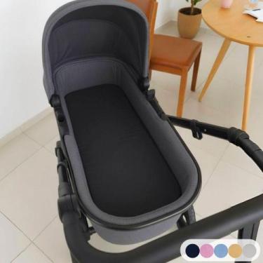 Imagem de Colchonete para Carrinho Moisés Bebê Menino Menina Capa Removível Espu