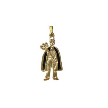 Imagem de Pingente Exu Capa Preta 3 cm Metal Banhado Dourado