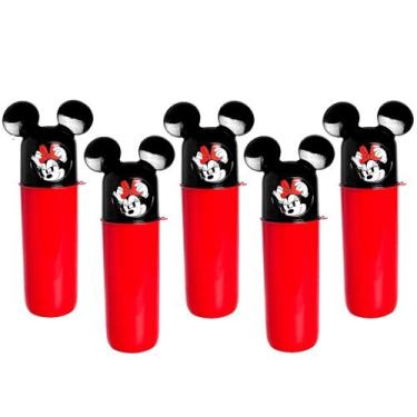 Imagem de 5 Box Porta Escova Talher Minnie Vermelho Decoração de Festa - Plasúti