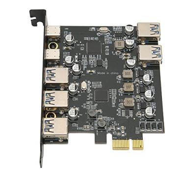 Imagem de aqxreight Placa de Expansão PCI E para USB 7 Portas Placa PCI Express USB de 5 Gbps Com 2 Portas 3.0 Traseiras para Xp para OS X para Linux USB3 0 X 7 C+5 Tipo para E Sua Use para E