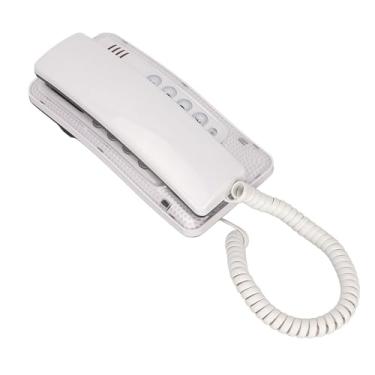 Imagem de Akozon Telefone Com Fio Montado na Parede KXT-438 Com Funções de Rediscagem, Flash Rápido, Mudo e Pausa - Ideal para Uso Doméstico, Hoteleiro, Escritório e Escolar (Branco)