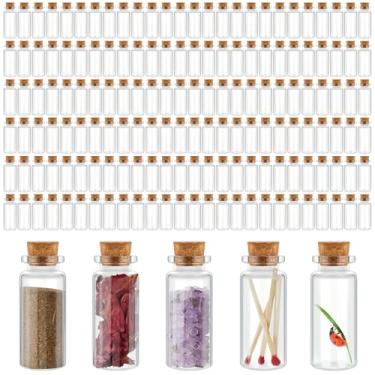 Imagem de Gerrii 150 frascos de vidro de 30 ml com rolhas de madeira de cortiça, mini frascos de vidro de poção pequenos frascos transparentes desejando mensagem feitiço pequenos frascos arte de areia para