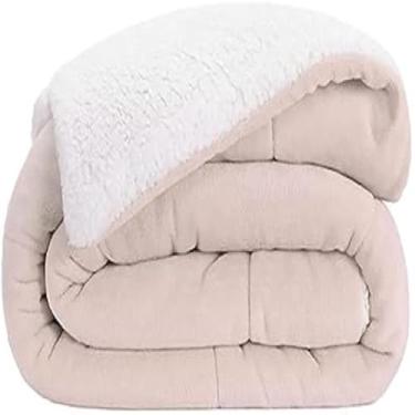 Imagem de Cobertor aconchegante solteiro dupla face quente, pele de carneiro, agradavel.