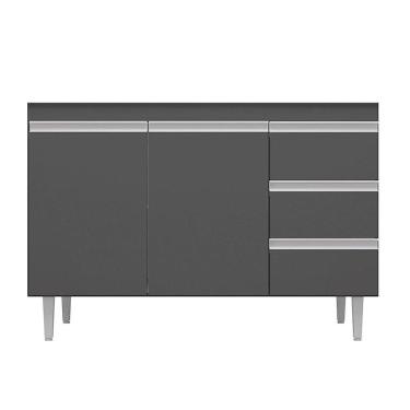 Imagem de Balcão Gabinete Para Pia 100cm 2 Portas Andréia Cinza - Ajl Móveis