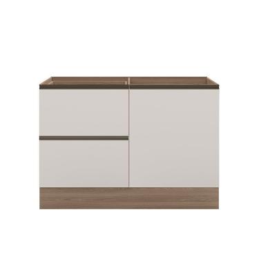 Imagem de Balcão De Pia Deslocada 1 Portas 3 Gavetas (sem Tampo) 120cm Etna - Ssx Multicoisas Carvalho Oak Off White