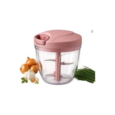 Imagem de Processador de Alimentos Manual Magic Mixer, 5 Lâminas em Aço Inoxidável, 900ml, Rosa, 3 em 1, Batedor e Triturador Inclusos