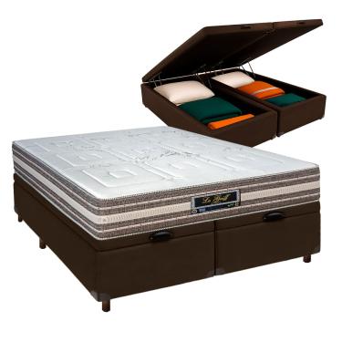 Imagem de Cama Box Bau Blindado Casal + Colchão Molas Ensacadas Legriff Sankonfort