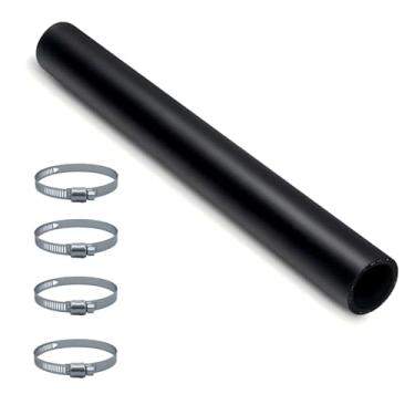 Imagem de Mangueira de enchimento de tanque de gás de 3,5 cm com 4 braçadeiras, mangueira de pescoço de enchimento de combustível de gasolina reforçada de 3,5 cm (3,5 cm reto de identificação)