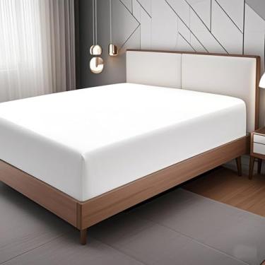 Imagem de Lençol Queen Size apenas – Lençol de microfibra de qualidade hoteleira – Ultramacio e respirável – Lençol com elástico refrescante com bolso profundo de 45,7 cm (152,4 x 204,5 cm, branco)