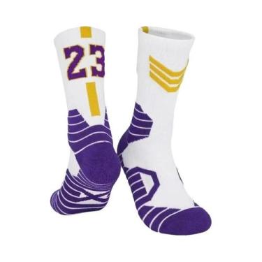 Imagem de Meias Profissionais De Basquete Masculinas Antiderrapantes Até O Meio 