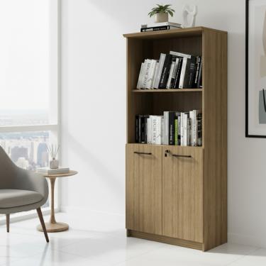 Imagem de Armário para Escritório 2 Portas com Chave ME4198 Tecno Mobili - Amendoa