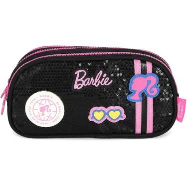 Imagem de Estojo Triplo Barbie Preto C/PAETE - Luxcel