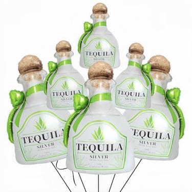 Imagem de 6Pcs Tequila Bottle Foil Balloons 30"/Fun Margarita Tequila Party Decorations for Adult 21st Birthday, Bachelorette, Margs Matrimony, Mexican Fiesta, Cinco de Mayo, Taco Tuesday & Final Fiesta Decor