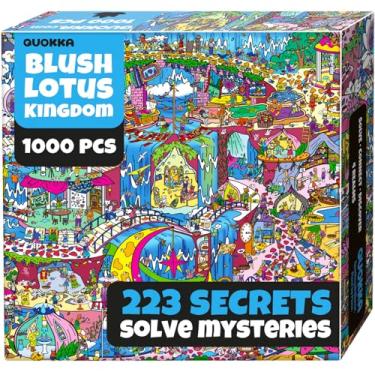 Imagem de QUOKKA 1000 Piece Puzzle for Adults – 223 Hidden Secrets, Engaging Audio Story, Snap-Tight Thick Pieces – Collect All Four Adult Puzzles in Series To Build One Epic Mystery Realm (Blush Lotus Kingdom)