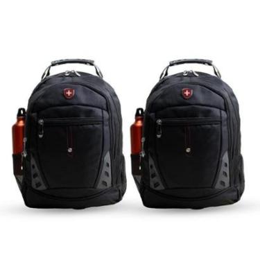 Imagem de Kit 2 Mochila com Alça de Aço Forte Grande Interlagos Swiss Move-Unissex